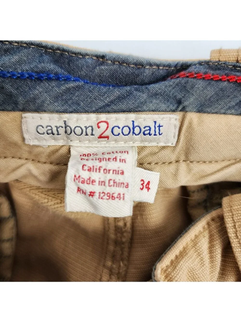 Carbon 2 Cobalt Pants Mens 34 Tan A Cut Above Khaki Chino Pants (34x31)
